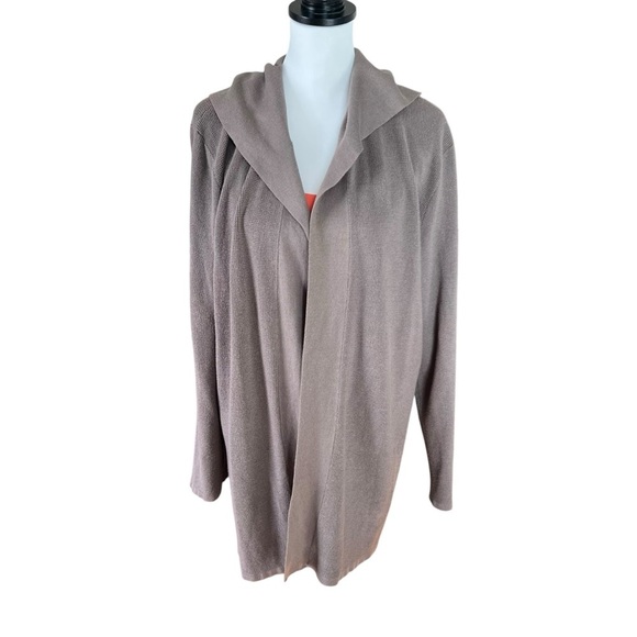 CYRUS Long Knit Cardigan/Duster in dark rose gray women’s size XL - Picture 1 of 8
